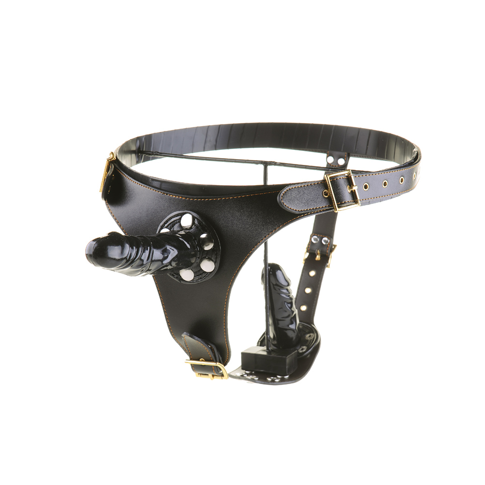 Black Emperor Womens Realistic Penis Chastity Belt With Vaginal And Anal Plugs - 4
