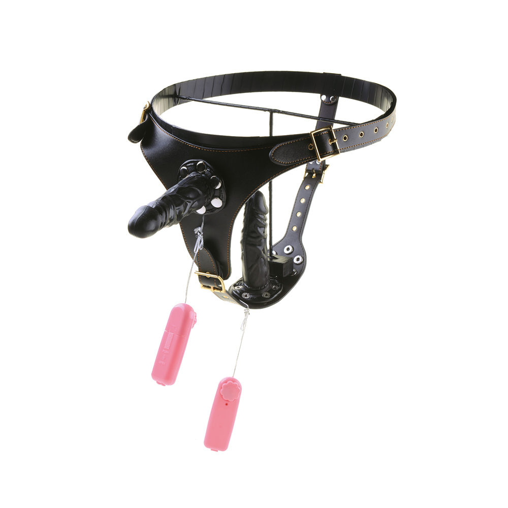 Black Emperor Womens Realistic Penis Chastity Belt With Vaginal And Anal Plugs - 7