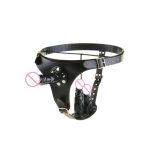 Black Emperor Chastity Belt With Anal Plug And Vagina Plugs Pants Realistic Penis Sex Toys For Women