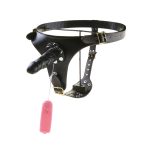 Black Emperor Chastity Belt With Anal Plug And Vagina Plugs Pants Realistic Penis Sex Toys For Women - 5