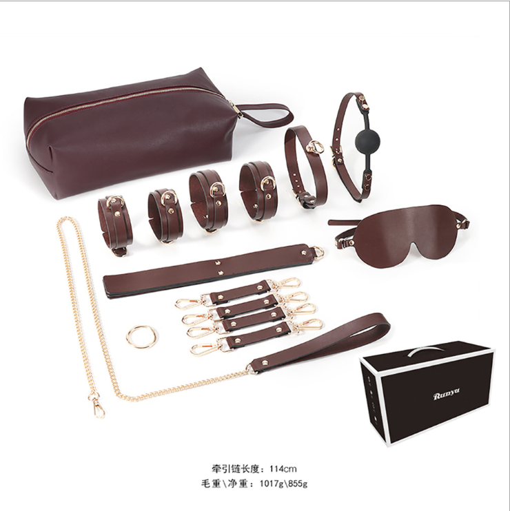 Leather Sm Suit Sex Toys For Couples Adult Bondage Kit With Double Button Tie Sensual Flirting And Stimulation Toys - 5