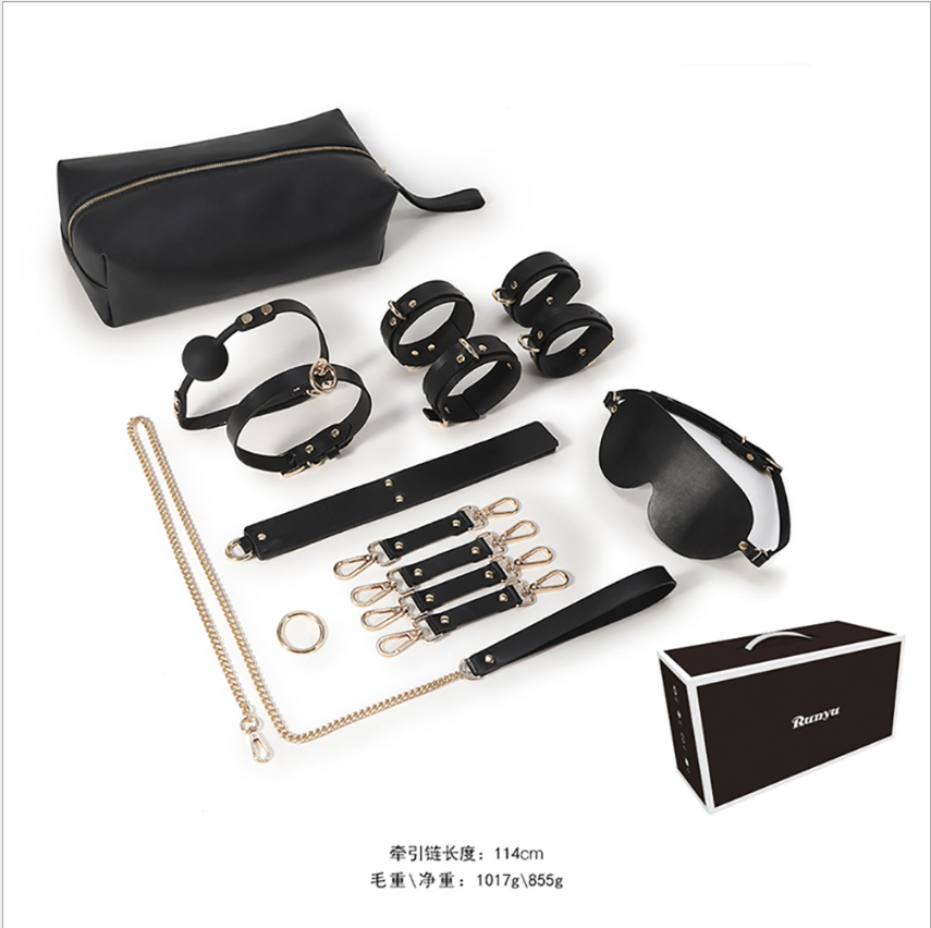 Leather Sm Suit Sex Toys For Couples Adult Bondage Kit With Double Button Tie Sensual Flirting And Stimulation Toys - 7