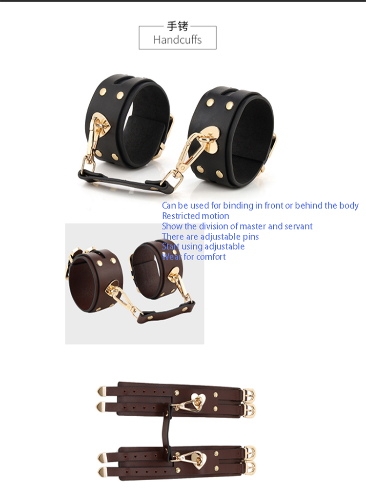 Leather Sm Suit Sex Toys For Couples Adult Bondage Kit With Double Button Tie Sensual Flirting And Stimulation Toys - 16