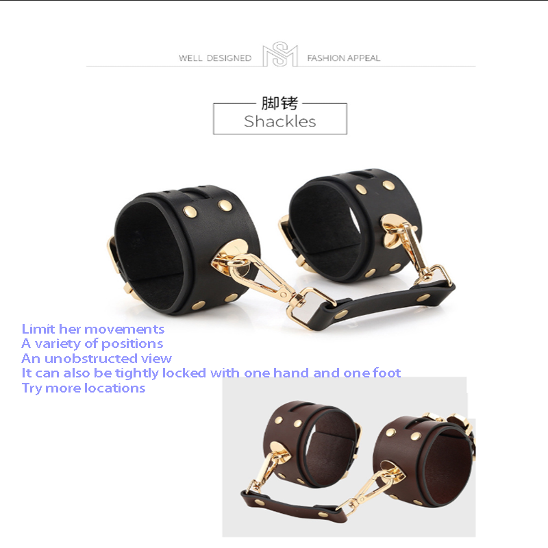 Leather Sm Suit Sex Toys For Couples Adult Bondage Kit With Double Button Tie Sensual Flirting And Stimulation Toys - 17