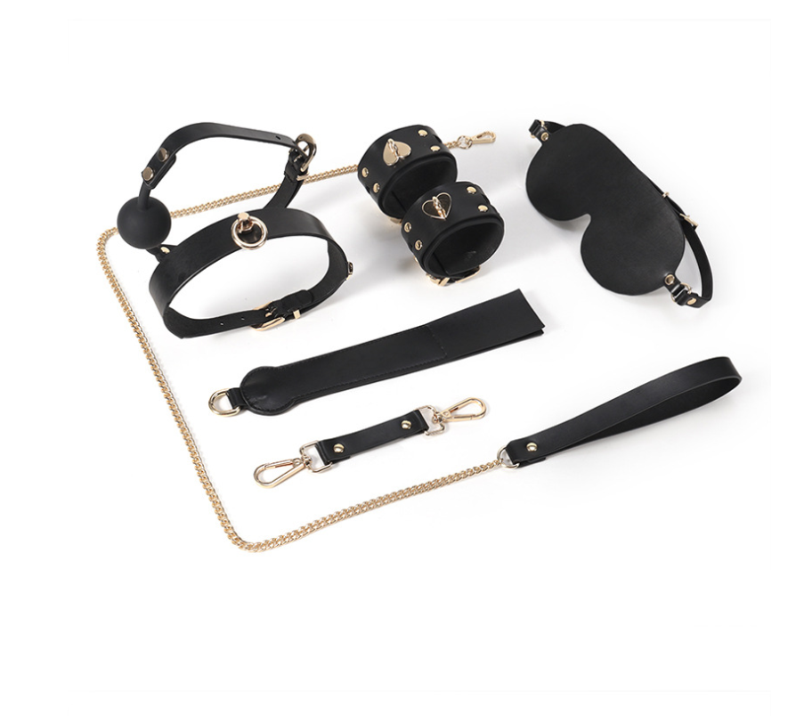 Leather Sm Suit Sex Toys For Couples Adult Bondage Kit With Double Button Tie Sensual Flirting And Stimulation Toys - 39