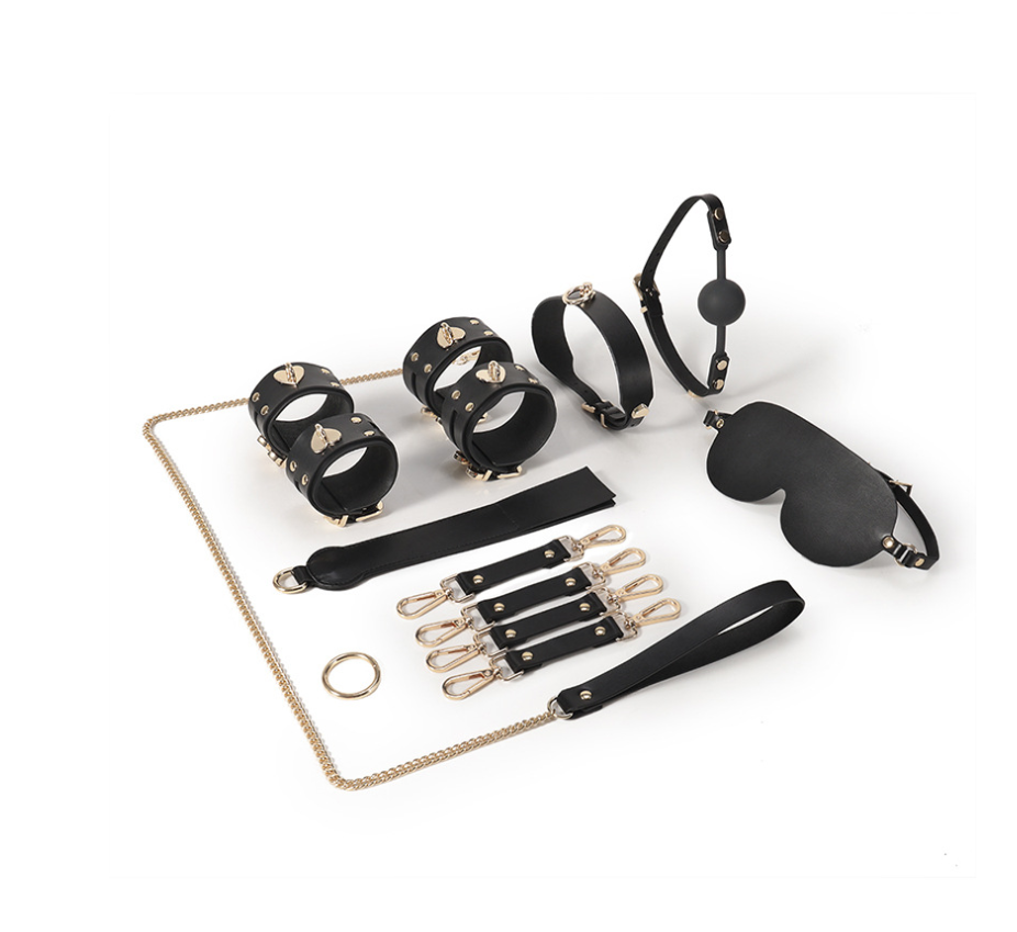 Leather Sm Suit Sex Toys For Couples Adult Bondage Kit With Double Button Tie Sensual Flirting And Stimulation Toys - 40