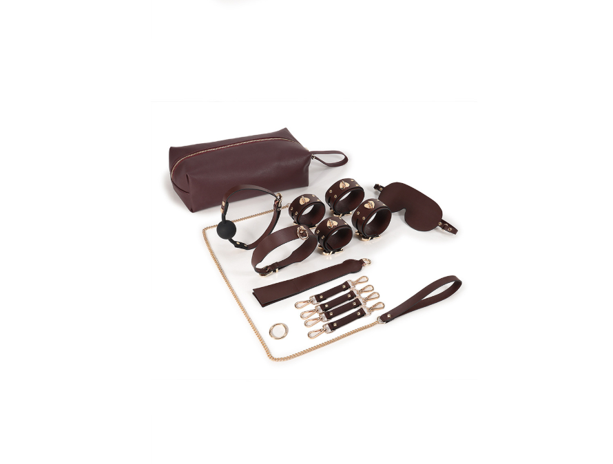 Leather Sm Suit Sex Toys For Couples Adult Bondage Kit With Double Button Tie Sensual Flirting And Stimulation Toys - 43