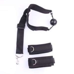 Self Bondage Restraints Belt Adjustable Open Mouth Gags Yoke Ball Adult Sex Toys Sm Slave Muzzles Fetish Kinky Game - 2