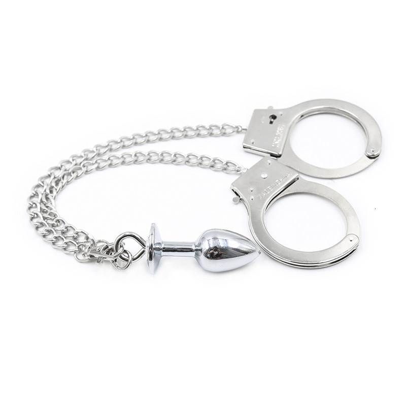 Bdsm Bondage Restraints Metal Anal Plug Handcuffs Fetish Toys For Adult Men Women And Gay Users - 2