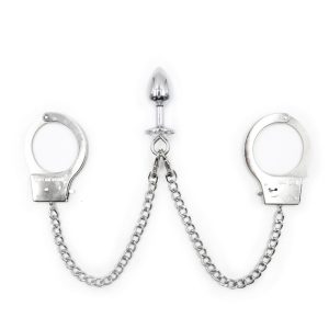 Metal Tail Anal Plug Handcuffs Butt Slave Women Fetish Bondage Restraints Bdsm Sex Toys For Men Gay Adult Product