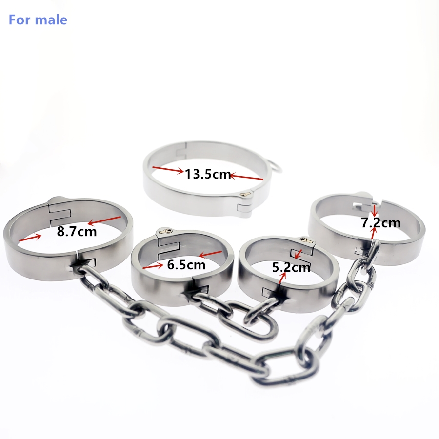 Deluxe Gold Stainless Steel Bdsm Bondage Restraint Kit Handcuffs Ankle Cuffs Fetish Slave Tools For Couples - 4