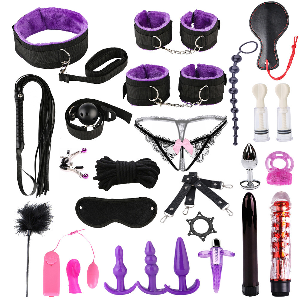 Deluxe Bdsm Bondage Kit Erotic Couples Sex Toys Set Handcuffs Whip Restraints Anal Plug - 6