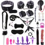 1set Bdsm Erotic Sex Toys Bondage Handcuffs Whip Straps Restraints Anal Plug Sexual Combo Couples Toy