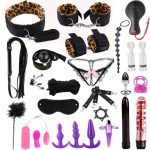 1set Bdsm Erotic Sex Toys Bondage Handcuffs Whip Straps Restraints Anal Plug Sexual Combo Couples Toy - 2