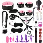 1set Bdsm Erotic Sex Toys Bondage Handcuffs Whip Straps Restraints Anal Plug Sexual Combo Couples Toy - 3