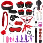 1set Bdsm Erotic Sex Toys Bondage Handcuffs Whip Straps Restraints Anal Plug Sexual Combo Couples Toy - 4