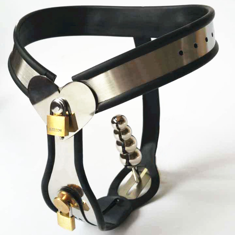 Leather Womens Chastity Belt With Comfortable Anal Plug For Adult Play G7530 - 4