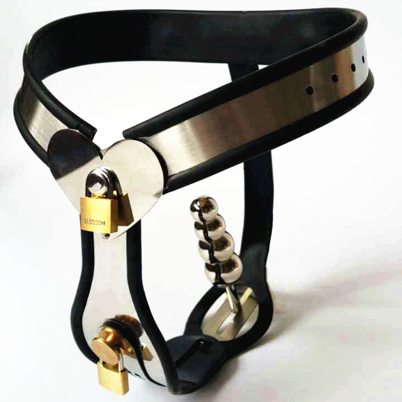 Leather Womens Chastity Belt With Comfortable Anal Plug For Adult Play G7530 - 7