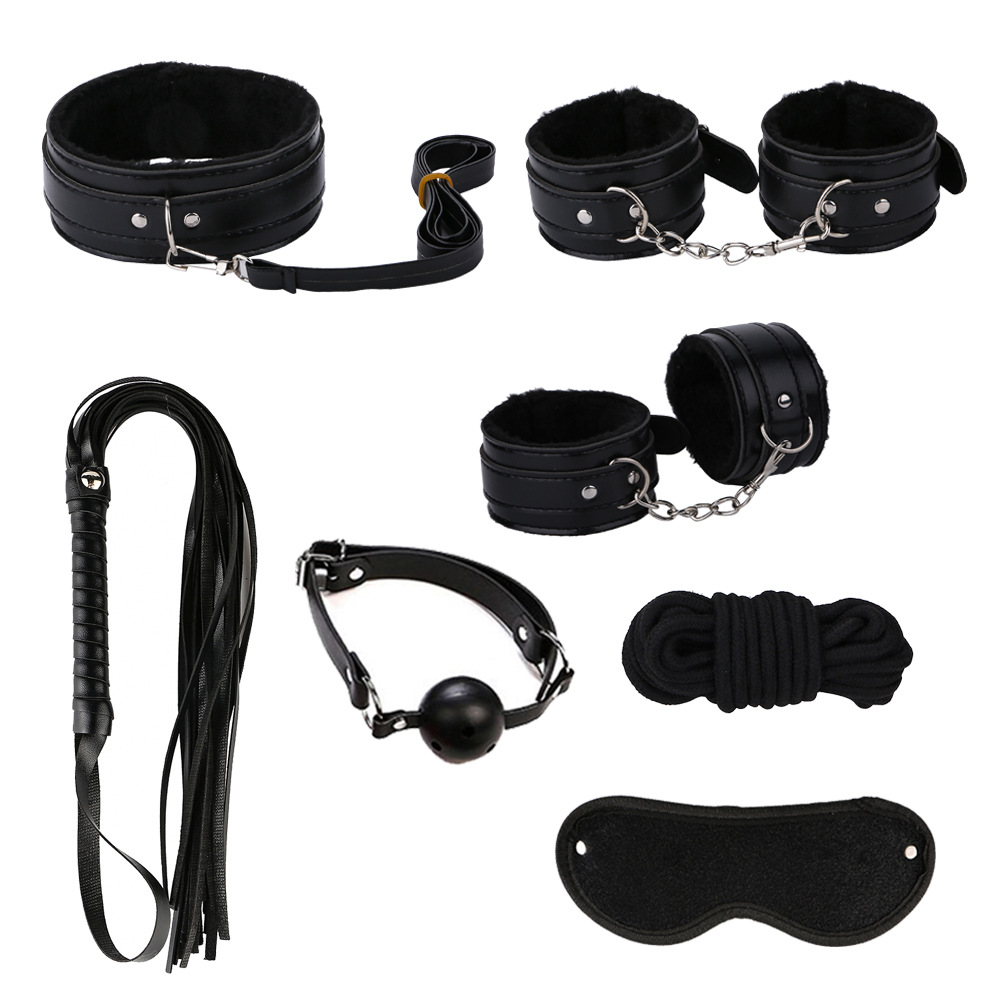 10piece Adult Intimacy Kit Bdsm Handcuffs Plush Leather Set Couples Sensual Play Orgasm Enhancer - 6