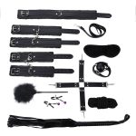 10-piece Set Adult Sex Toys Alternative Sm Bundled Handcuffs Couple Flirting Leather Plush Stimulating Orgasm - 5