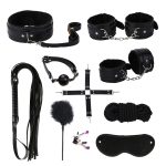 Bed Restraints For Sex Bondage Set 10 Pcs Furry Pu Kits Kinky Toys Couples Beginners