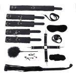 Bed Restraints For Sex Bondage Set 10 Pcs Furry Pu Kits Kinky Toys Couples Beginners - 3
