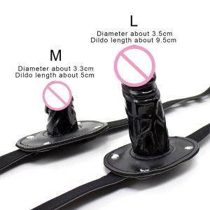 Silicone Lifelike Penis Realistic Dildo Gag Mouth Bite Plug Bdsm Adult Games Toys Bondage Chastity Devices Sm Products - 2