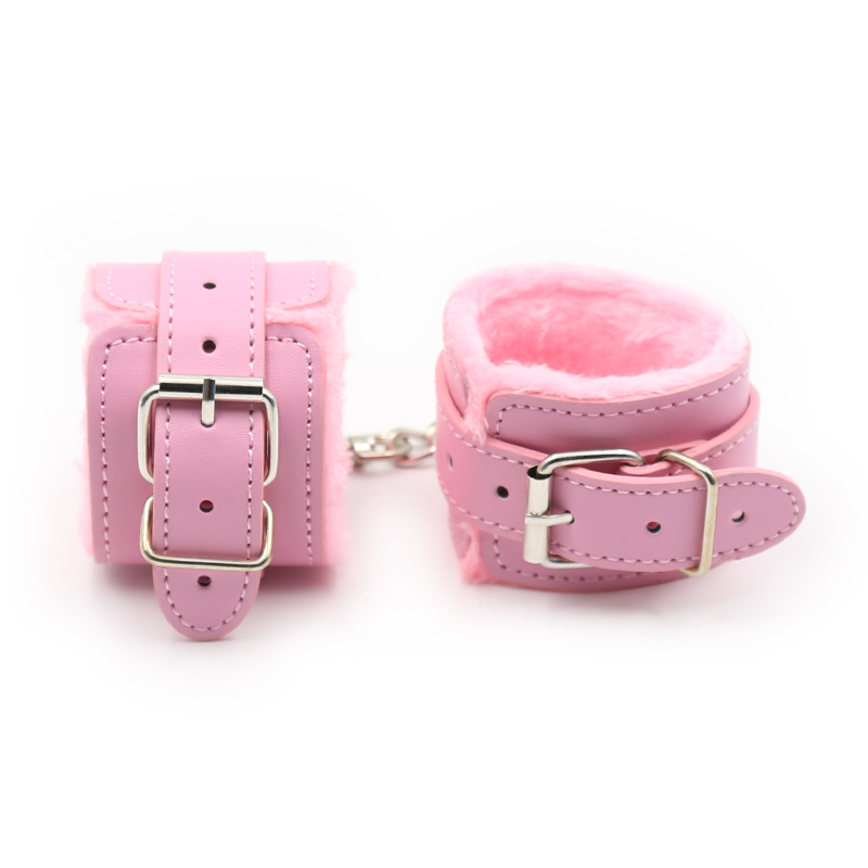Deluxe Pink Bdsm Bondage Set Adjustable Pu Leather Handcuffs Ankle Cuffs Erotic Adult Sex Toy - 5