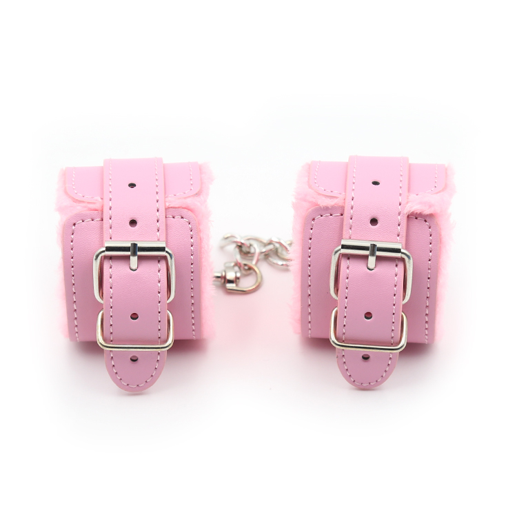 Deluxe Pink Bdsm Bondage Set Adjustable Pu Leather Handcuffs Ankle Cuffs Erotic Adult Sex Toy - 6