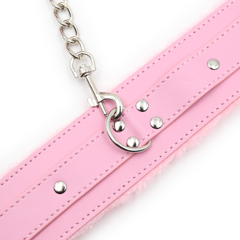 Deluxe Pink Bdsm Bondage Set Adjustable Pu Leather Handcuffs Ankle Cuffs Erotic Adult Sex Toy - 10