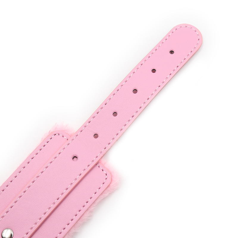 Deluxe Pink Bdsm Bondage Set Adjustable Pu Leather Handcuffs Ankle Cuffs Erotic Adult Sex Toy - 11