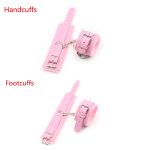 Bdsm Bondage Adjustable Pu Leather Plush Pink Handcuffs Footcuffs Ankle Cuffs Slave Restraints Sex Adult Flirting Toy For Woman - 6