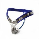316 Stainless Steel Male Blue Chastity Belt Cock Cage Bondage Device Penis Men Belts Pants Locked Sex Toys - 3