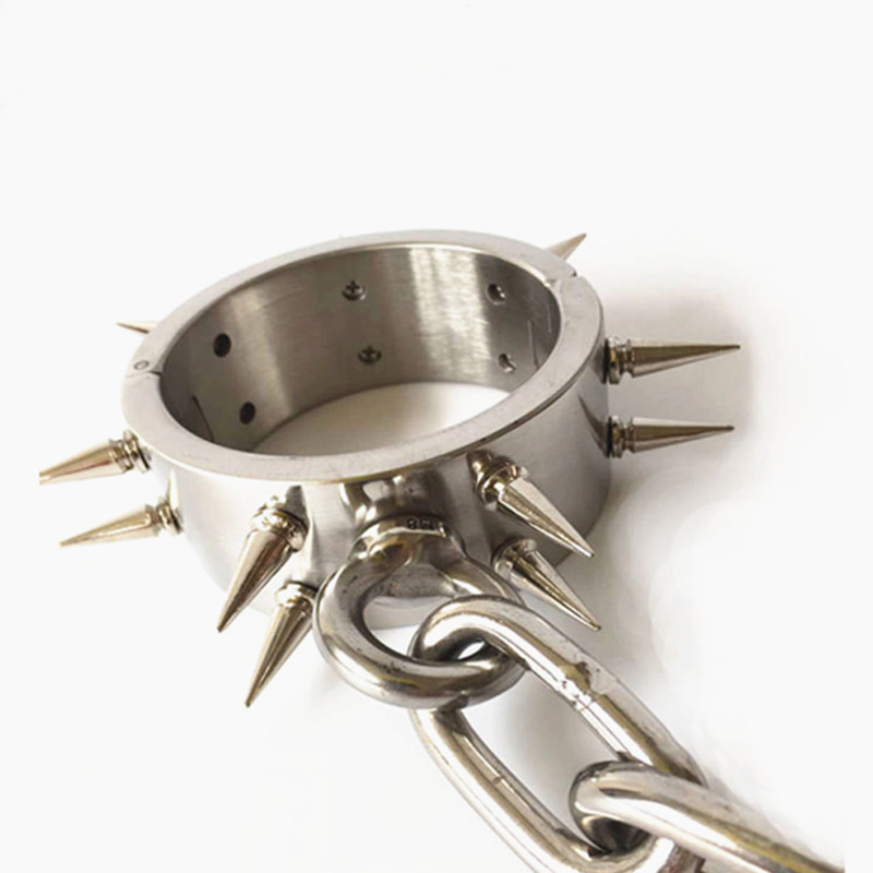Stainless Steel Bdsm Ankle Cuff Shackles With Secure Barbed Lock For Male Bondage G620 - 11