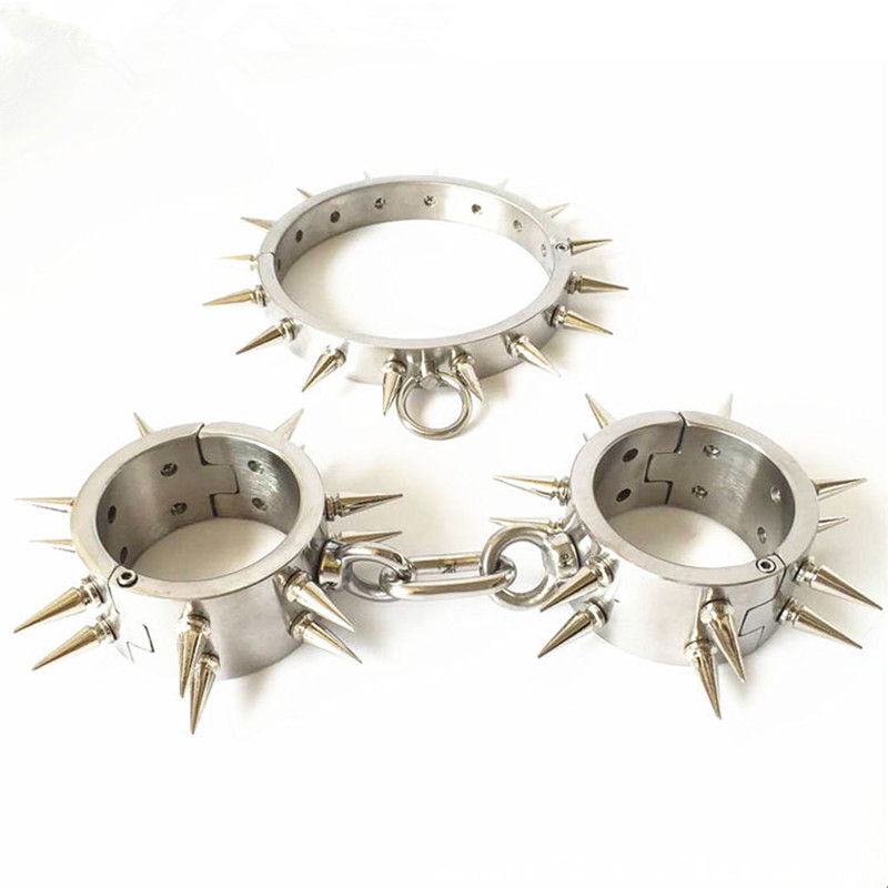 Stainless Steel Bdsm Ankle Cuff Shackles With Secure Barbed Lock For Male Bondage G620 - 13