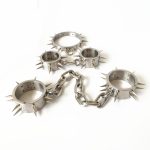 Stainless Steel Hand Leg Ankle Cuffs Shackles With Barbed Lock Bracelet Bdsm Slave Restraint Device Sex Products For Men G6-20 - 2
