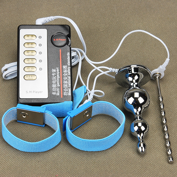 Electric Pulse Stimulator With Cock Ring Urethral Sound Plug And Anal Chastity For Adult Male Pleasure - 2