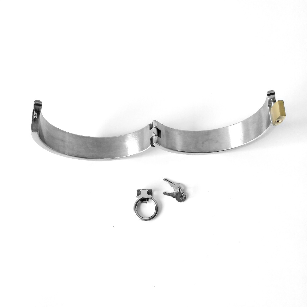 Stainless Steel Bdsm Collar Adjustable Bondage Restraints Erotic Adult Wear For Women Men - 2