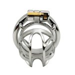Male Chastity Device Bondage Cock Ring Curved Stainless Steel Penis Cage Sex Toys For Men Adult Sleeve - 3