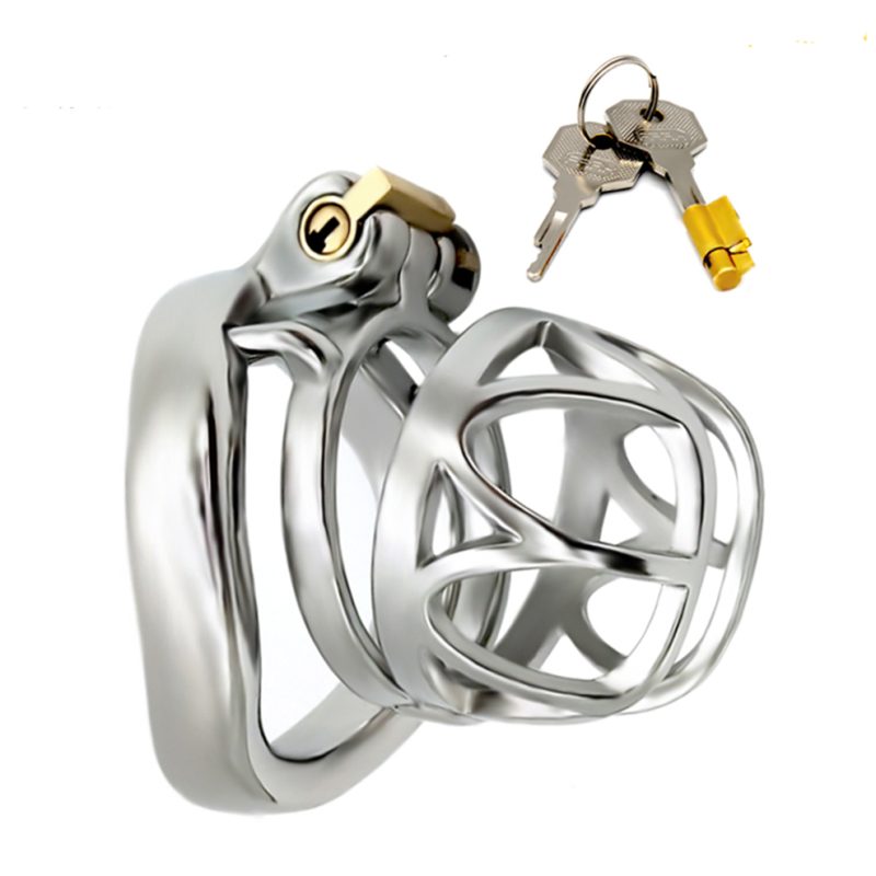Male Chastity Device Bondage Cock Ring Curved Stainless Steel Penis Cage Sex Toys For Men Adult Sleeve