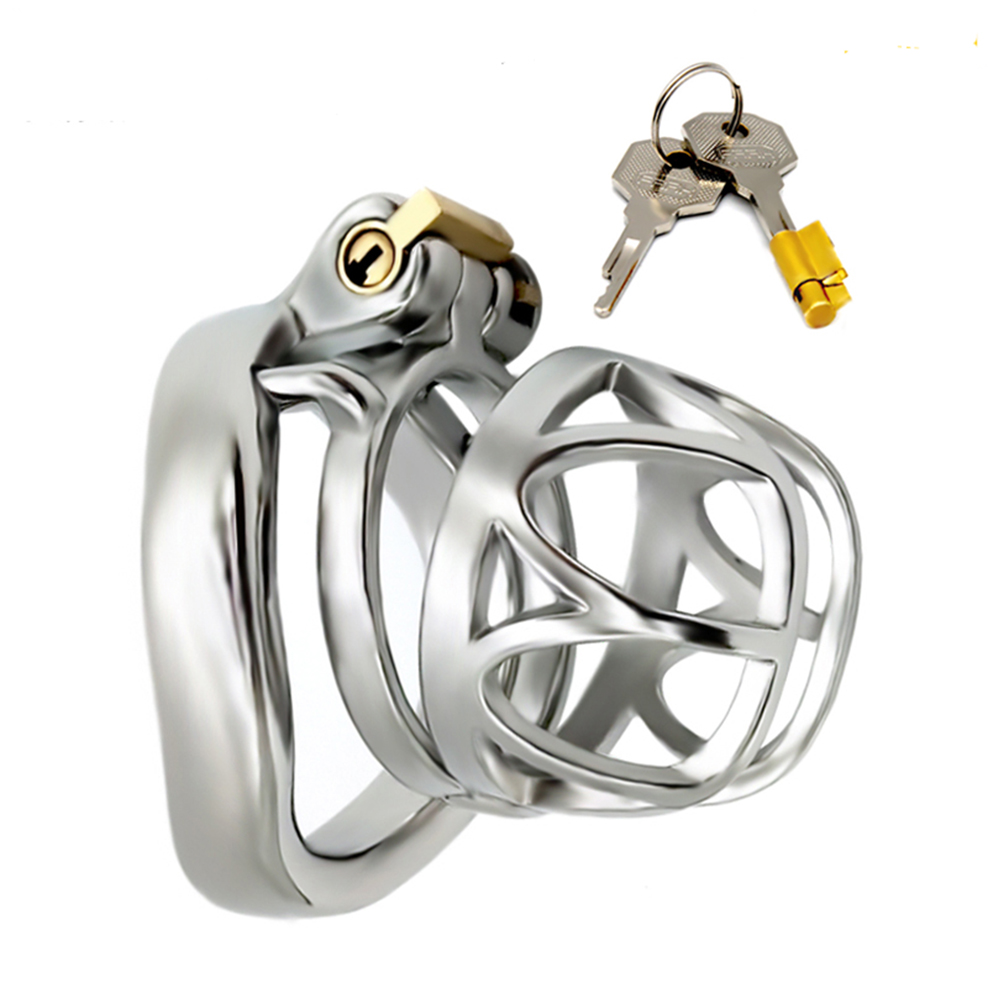 Male Chastity Device Curved Stainless Steel Cock Ring Adult Bondage Penis Cage Sleeve For Mens Pleasure - 9