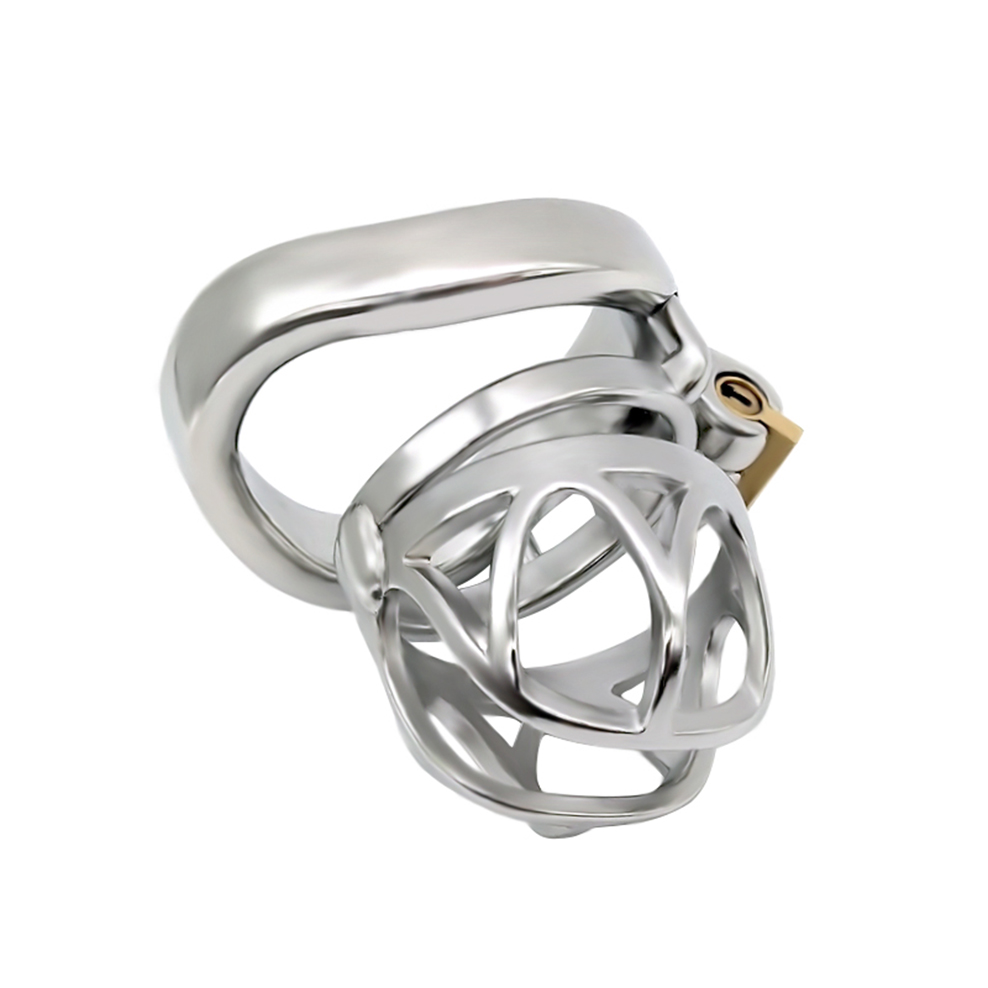 Male Chastity Device Curved Stainless Steel Cock Ring Adult Bondage Penis Cage Sleeve For Mens Pleasure - 7