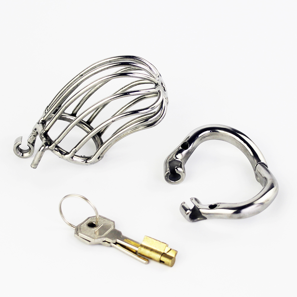 Stealth Lock Stainless Steel Male Chastity Cage Penis Cock Ring Adult Pleasure Sex Toy For Men - 9