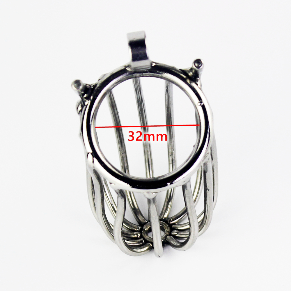 Stealth Lock Stainless Steel Male Chastity Cage Penis Cock Ring Adult Pleasure Sex Toy For Men - 4
