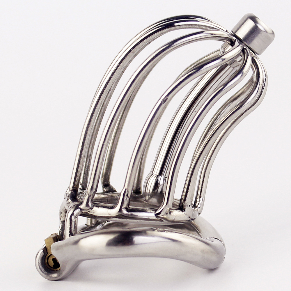 Stealth Lock Stainless Steel Male Chastity Cage Penis Cock Ring Adult Pleasure Sex Toy For Men - 2