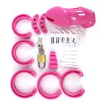 Pink Plastic Male Chastity Device Penis Ring Cb6000 Cb6000s Cock Cage Lock Adult Games Sex Toys G7-3-5 - 5