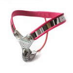 Y Style Stainless Steel Red Female Chastity Belt Device With Anal Beads Plug Sex Toys Bdsm Fetish Bondage Restraints For Woman