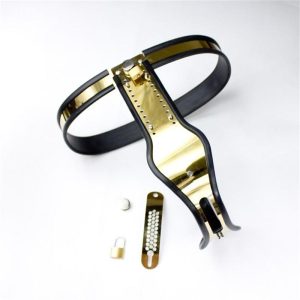 Stainless Steel Titanium T-style Female Chastity Belt Bdsm Bondage Vagina Belts Panties For Woman