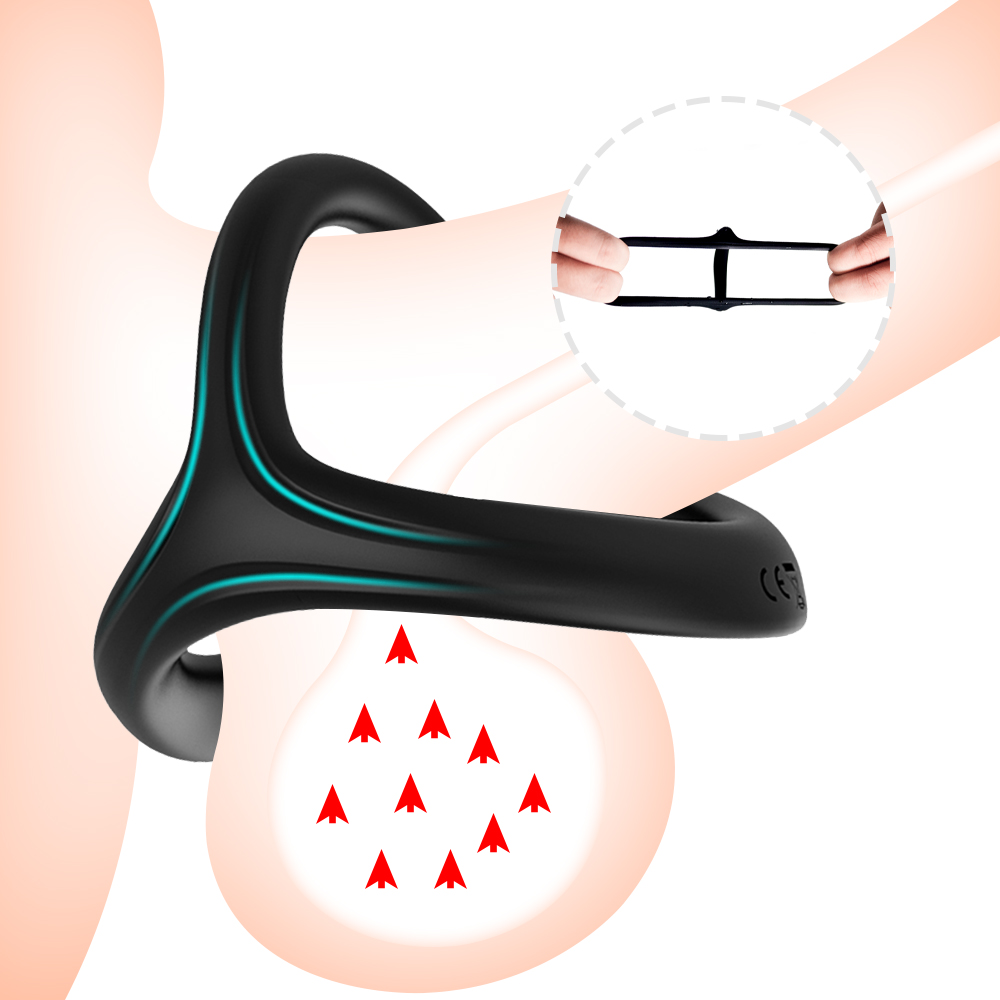 Male Chastity Device Silicone Penis Rings Delay Ejaculation Enhancer Adult Erotic Games Mens Sexual Health Toy - 2
