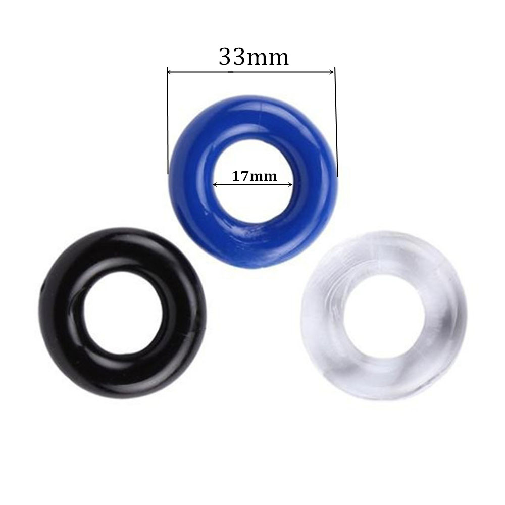 Quality Black Silicone Penis Ring Set 3pcs Stretchy Durable Male Enhancement Rings For Men - 6